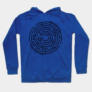 Maze Labyrinth Black Hoodie